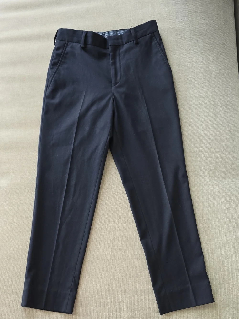Ralph Lauren Navy Flat-Front Dress Pants